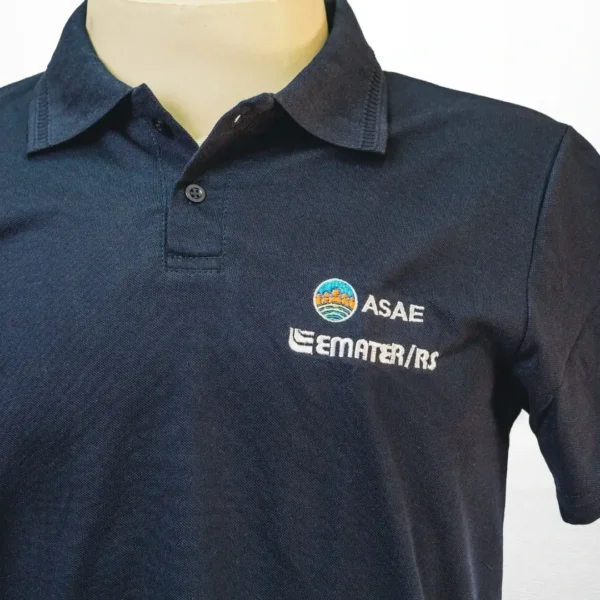 Camiseta Polo Masculina Azul - Imagem 2
