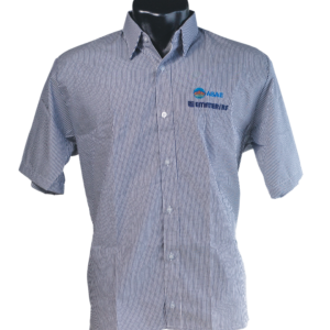 Camisa Social Masculina Listrada Manga Curta