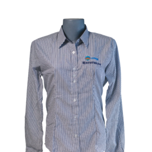 Camisa Social Feminina Listrada Manga Longa