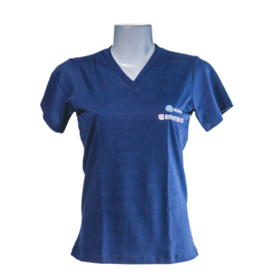 Camiseta Feminina Babylook Azul (gola V)